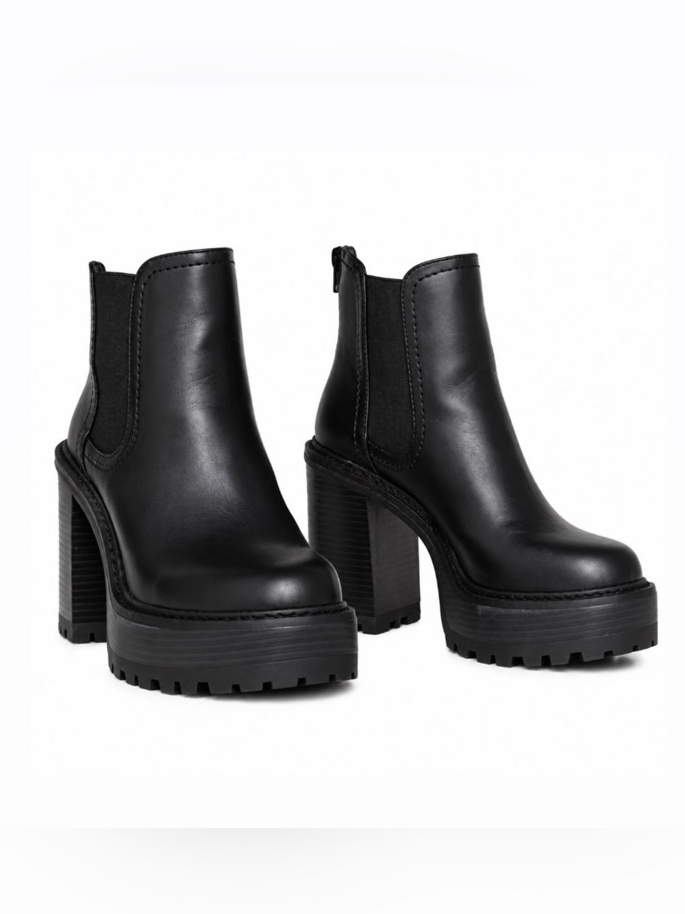 Steve Madden Black Chunky Platform Chelsea Boots
